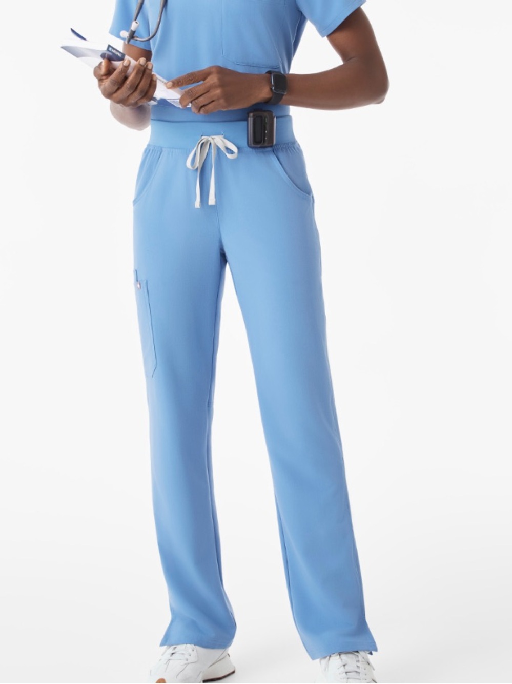 NWT FIGS Kade Cargo Scrub Pants Ciel Blue XXS Petite